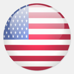 Round USA Flag Classic Round Sticker