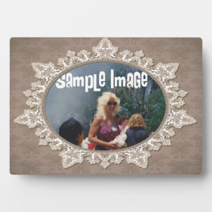 Round Vintage Lace Art Plaque