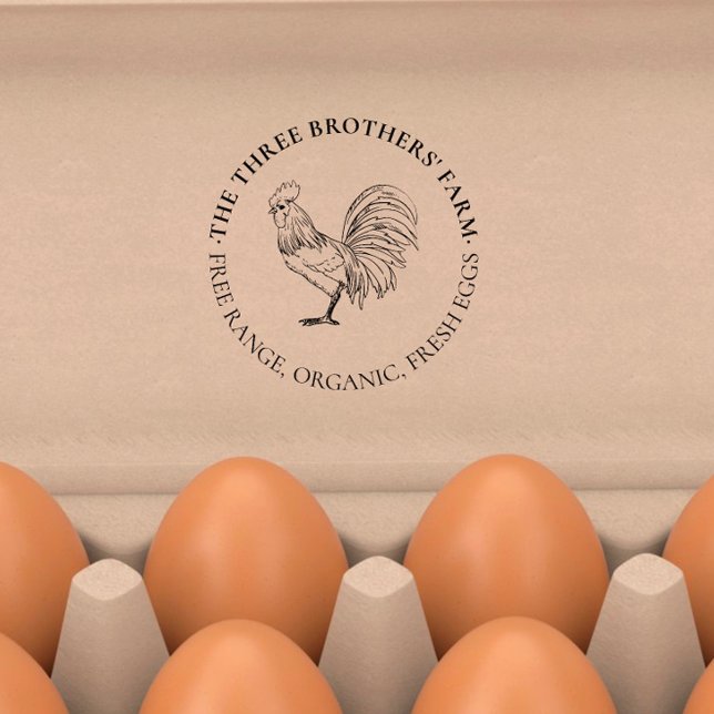 Round Vintage & Rustic Chicken Egg Carton  Rubber Stamp (Creator Uploaded)