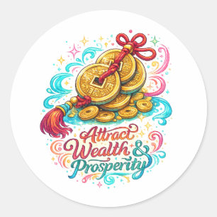 Round Wealth Prosperity Sticker