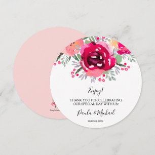 Round Wedding Dinner Plate Floral Thank You