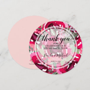 Round Wedding Dinner Plate Floral Thank You