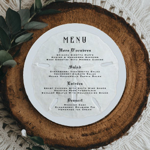 Round Wedding Menu Sand Dollar Design