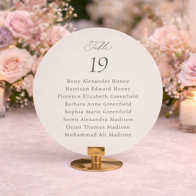 Round Wedding Seating Chart Table Number (Creator Uploaded)