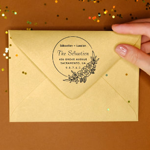 Round Wedding Self-inking Stamp