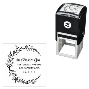 Round Wedding Self-inking Stamp