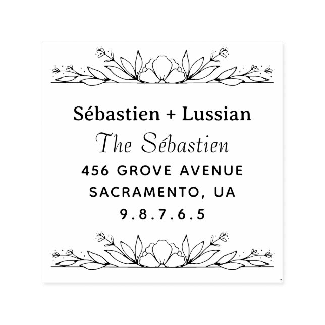 Round Wedding Self-inking Stamp (Design)