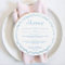 Round Whimsical Blue Wavy Frame Wedding Menu