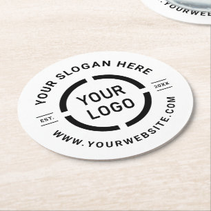Round White Custom Logo Branded Promotional Paper Coaster