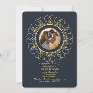 Round Wired Hearts Photo Invitation