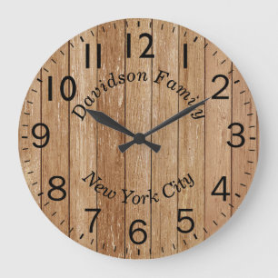 Round Wood Effect Large Clock