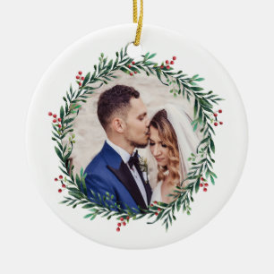 Round Wreath Ceramic Tree Decoration