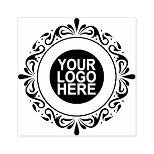 Round Wreath Custom Logo Or Image Rubber Stamp