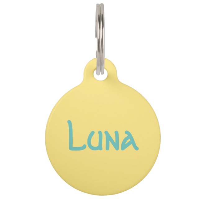 Round Yellow/Buffer Custom Pet Tag (Front)