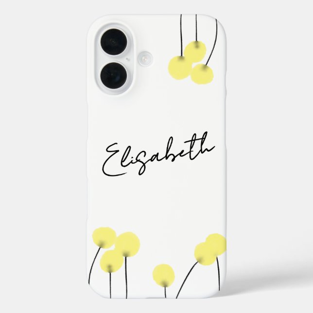 Round yellow flowers with your name and subject Case-Mate iPhone case (Back)
