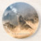 Round Yellowstone Coaster-Sandstone 3 Wolves Coast