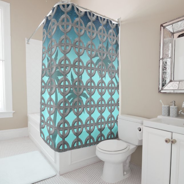 Roundabout Breeze Blocks Shower Curtain (In Situ)