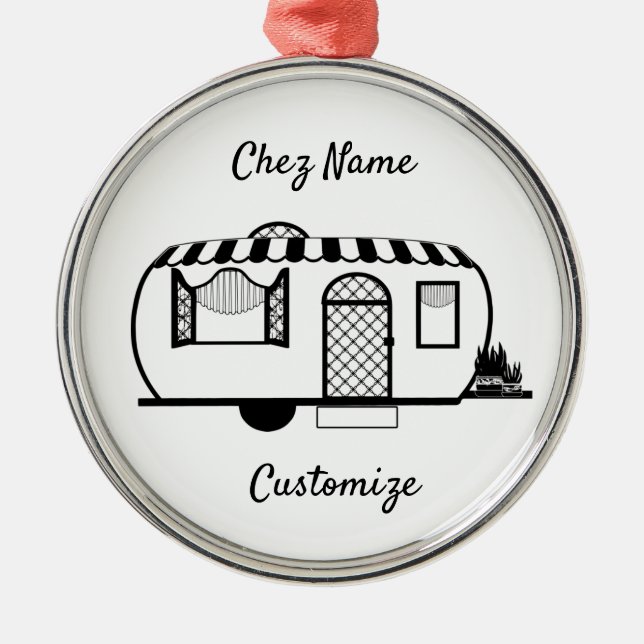 Rounded Caravan Trailer Thunder_Cove Metal Tree Decoration (Front)