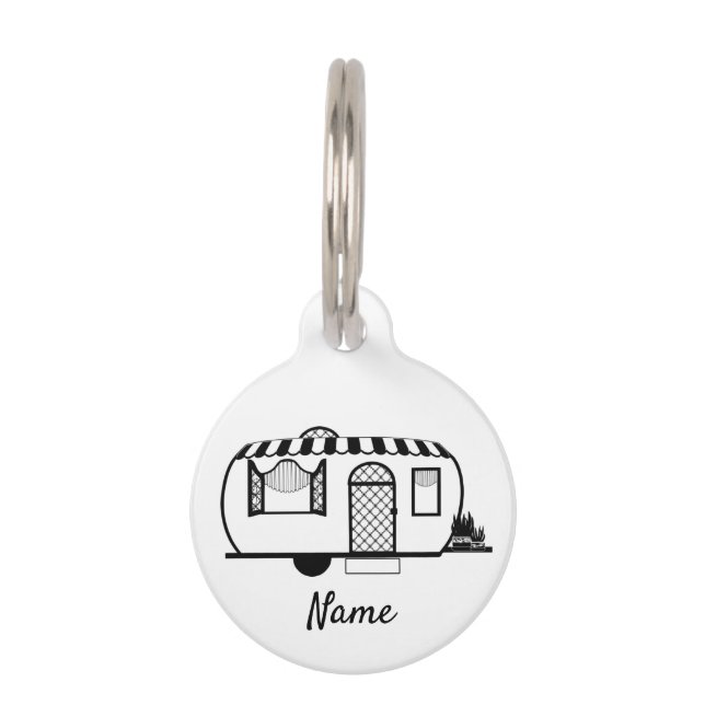 Rounded Caravan Trailer Thunder_Cove Pet Tag (Front)