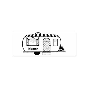 Rounded Caravan Trailer Thunder_Cove Rubber Stamp