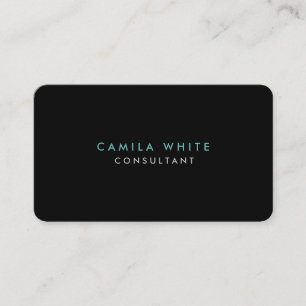 Rounded Corner Black Blue Elegant Professional Business Card