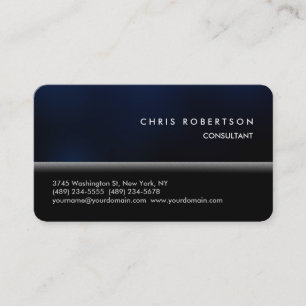 Rounded Corner Black Blue Pattern Business Card