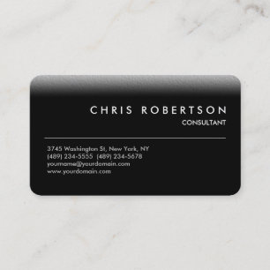 Rounded Corner Black Grey Charming Business Card