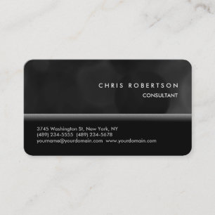 Rounded Corner Black Grey Pattern Business Card