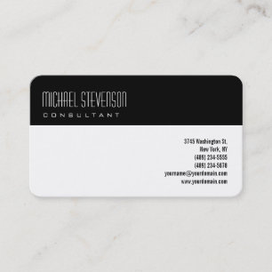 Rounded Corner Black White Business Card
