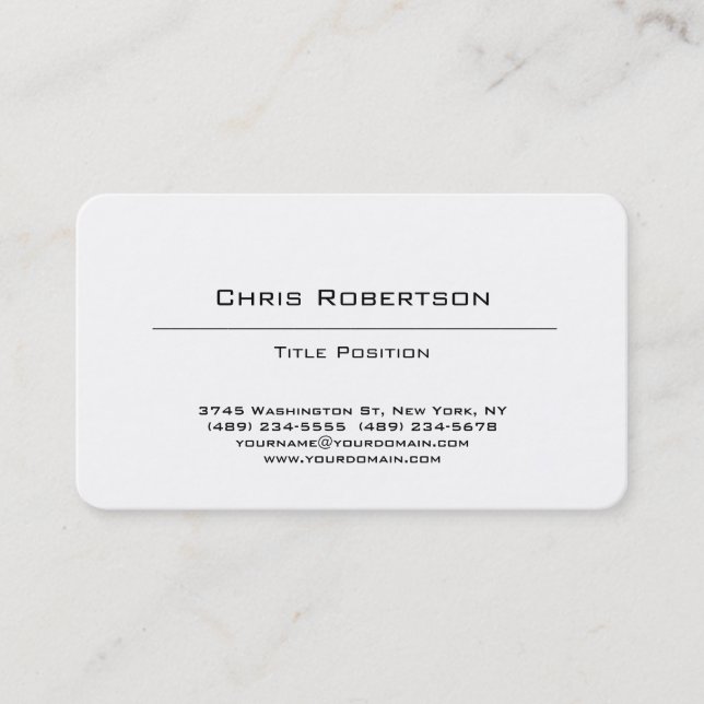 Rounded Corner Black White Charming Business Card (Front)