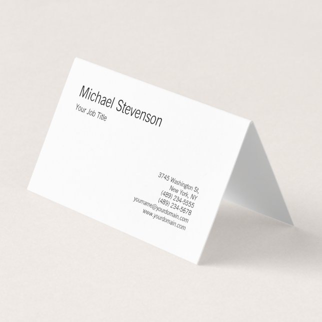 Rounded Corner Black White Personalised Business Card (Front)