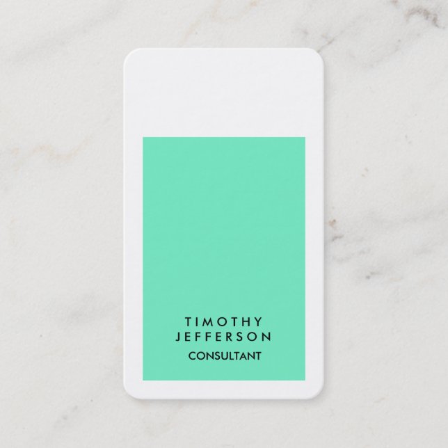 Rounded Corner Blue White Elegant Modern Business Card (Front)