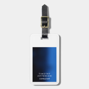 Rounded Corner Blue White Elegant Modern Luggage Tag