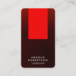 Rounded Corner Brown Red Stripe Business Card