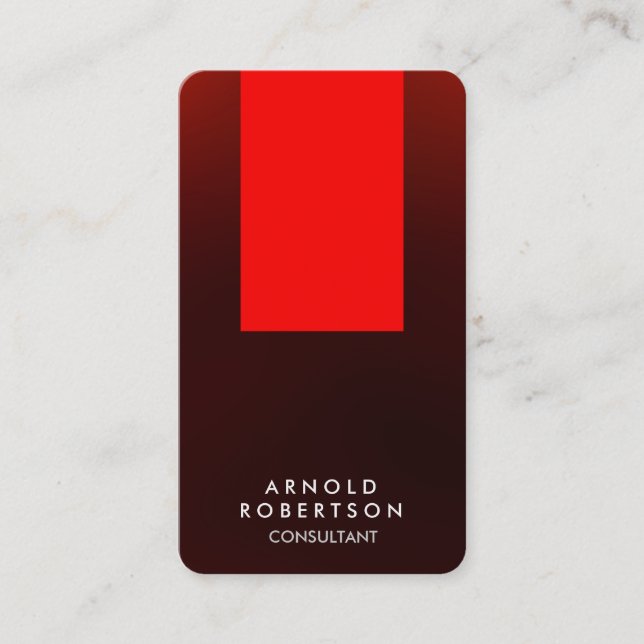 Rounded Corner Brown Red Stripe Business Card (Front)