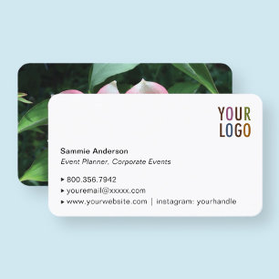 Rounded Corner Business Cards with Logo & Photo