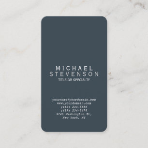 Rounded Corner Charcoal Grey Plain Business Card