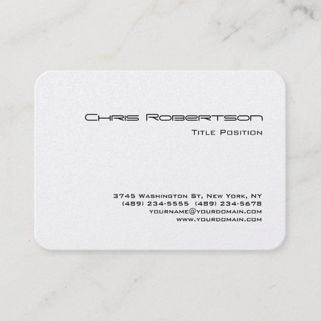 Rounded Corner Chubby Business Card (Front)