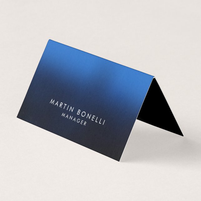 Rounded Corner Dark Blue Black Business Card (Front)