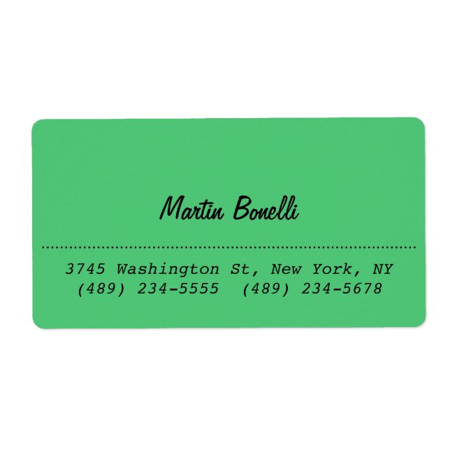 Rounded Corner Emerald Green Plain Business Card (Front)