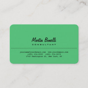 Rounded Corner Emerald Green Plain Business Card