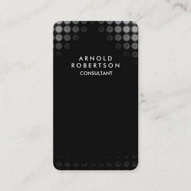 Rounded Corner Grey Black Elegant Pattern Business Card (Front)