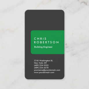 Rounded Corner Grey Green Stripe Business Card