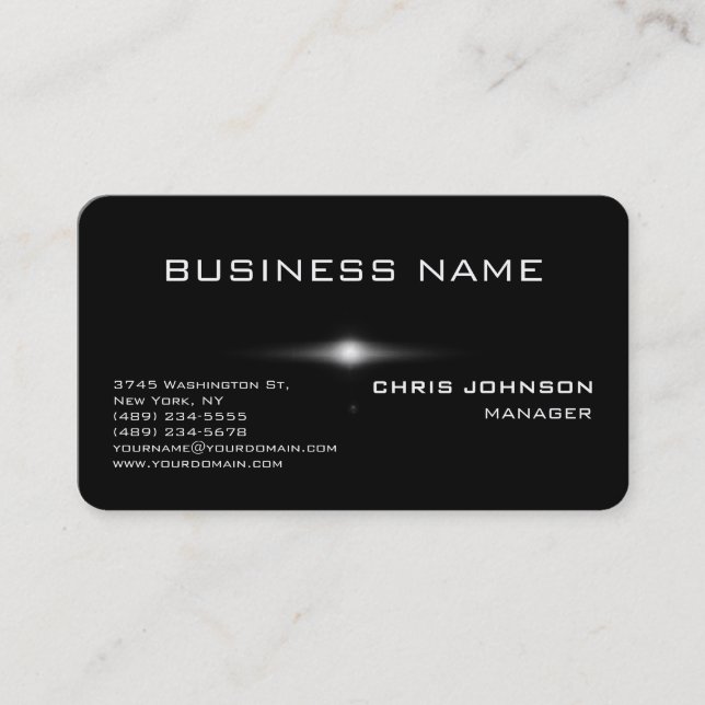 Rounded Corner Grey Rich Black Business Card (Front)