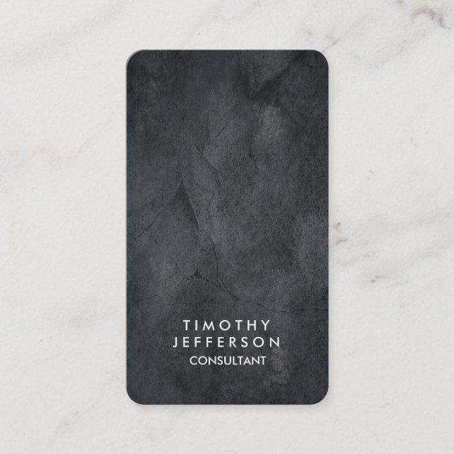 Rounded Corner Grey Texture Elegant Modern Business Card (Front)