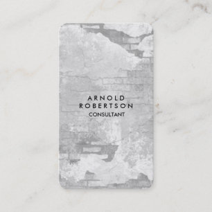 Rounded Corner Grey Wall Elegant Unique Business Card