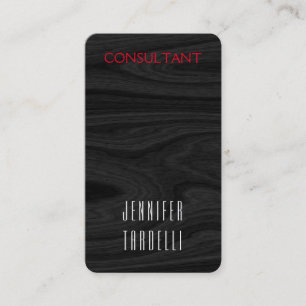 Rounded Corner Grey Wood Background Elegant Business Card