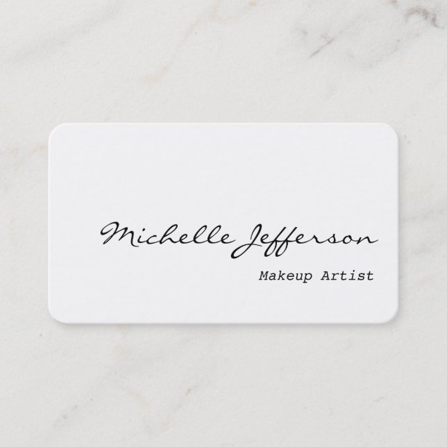 Rounded Corner Makeup Artist Chic Business Card (Front)