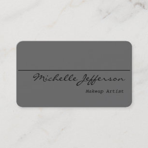 Rounded Corner Makeup Artist Grey Business Card