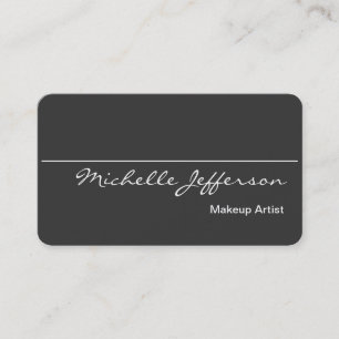 Rounded Corner Makeup Artist Grey Business Card